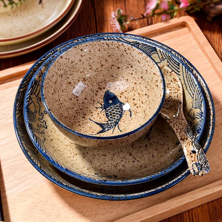 Amazon.com: Whitenesser 4-Piece Ceramic Dinnerware Set